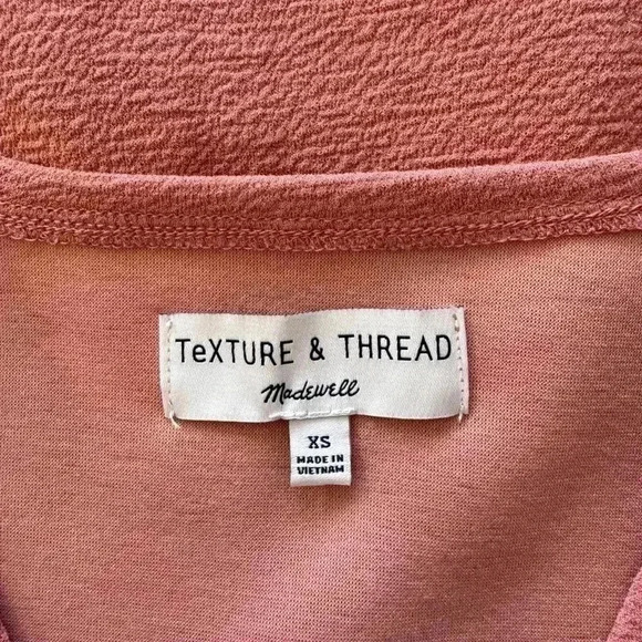 Women's Madewell Texture & Thread Crepe Ling Sleeve Wrap Blouse Size XS Stretchy - Picture 7 of 9